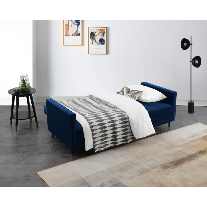 Aticus 3 Seater Sofa Bed, Midnight Blue Velvet