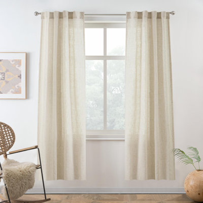 Janie Rod Pocket Semi-Sheer Curtain Panel Pair