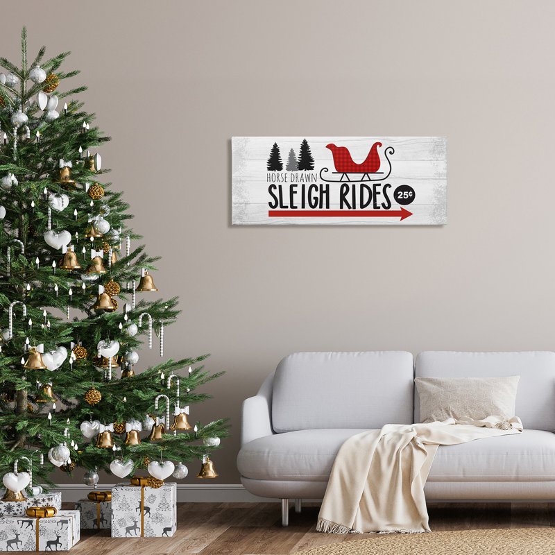 «Sleigh Rides» Rustic Grain, H 17 po x l 40 po x P 1,5 po, Toile tendue