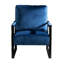 Chaise de salon Mid-Century moderne, velours bleu avec base en métal pour chambre à coucher, fauteuil de bureau à domicile, salle de construction,