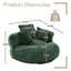 Fauteuil à billes surdimensionné en velours côtelé avec accoudoirs et 3 coussins-768111735