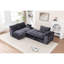 Canapé modulaire 103 po avec méridienne en forme de L, canapé modulaire désossé large de 103 po pour le salon, aucun assemblage requis-296599046