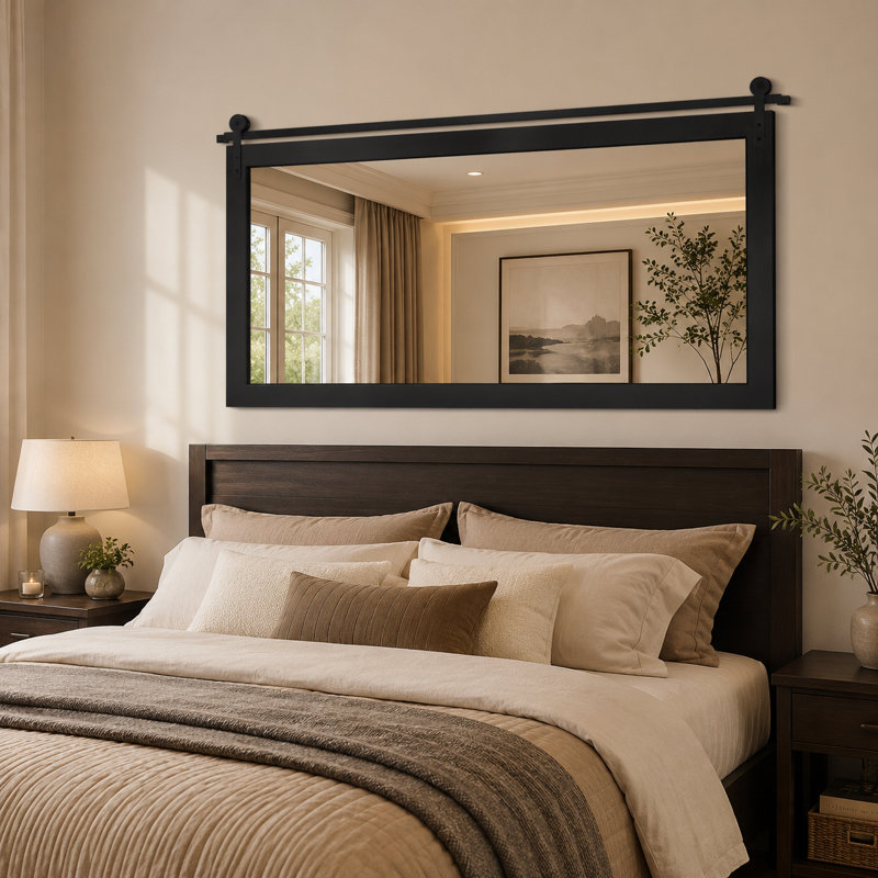 Miroir mural brunilda, 26 po x 40 po, Noir