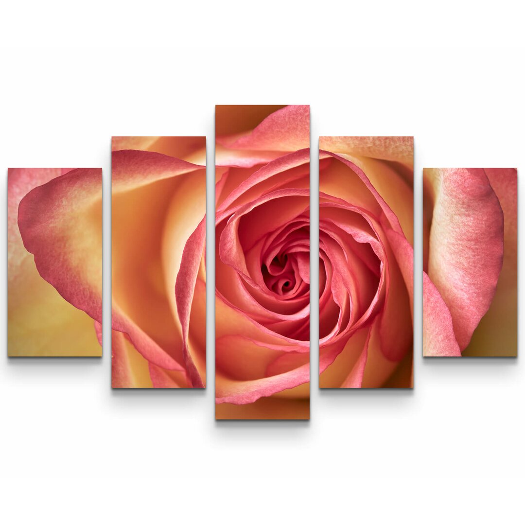 5-tlg. Leinwandbilder-Set Pinke Rose