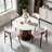 44.88"W Modern Engineered Stone Round Dining Table For 4-6 With Pedestal Base