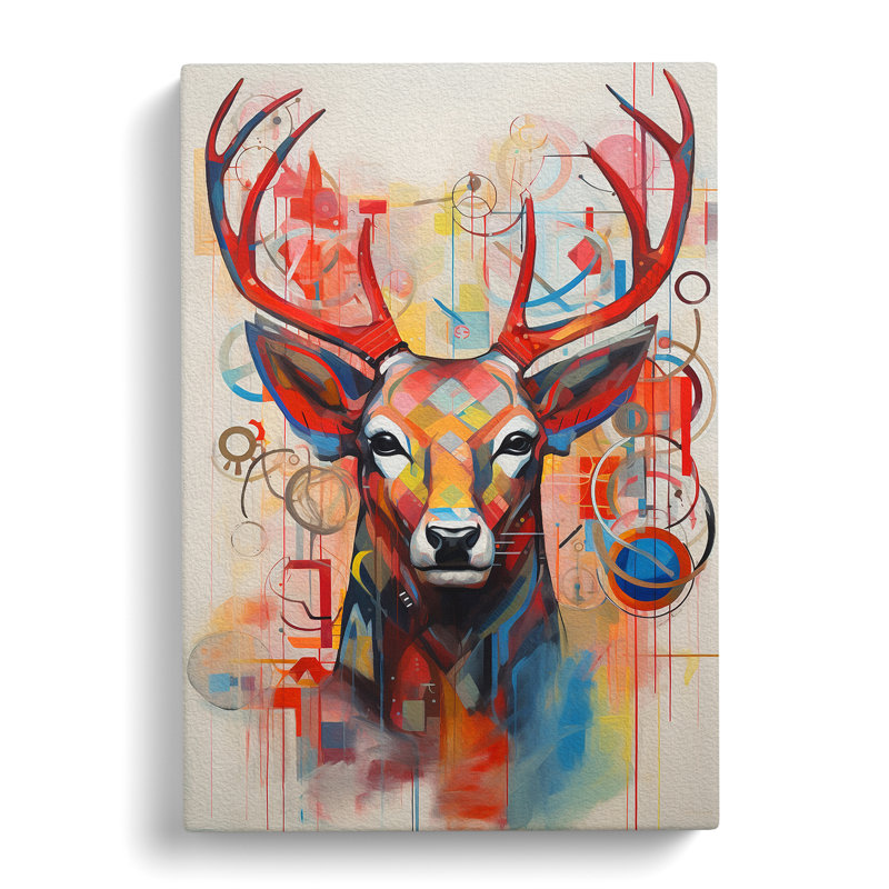 Stag Constructivism - Wrapped Canvas, 76cm H x 50cm W x 3cm D