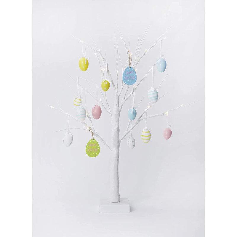 Easter Tree with 24 Pre Lit Warm White LEDs Decorations Included The Seasonal Aisle Lighted Trees