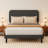 Gizoon Tufted Headboard Bed: Wood & Metal Upholstered Low Profile Design + Adjustable tufted headboard-1441420122-1441420120