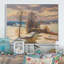 Paysage rétro de rivière d'hiver - peinture sur toile-1267456156-1267456149
