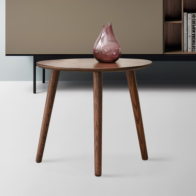 Wood Pebble Shaped Low coffee table, Walnut, 15.75" H x 33.46" L x 22.83" W