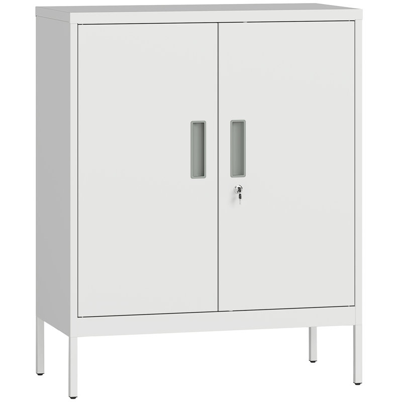 80cm Wide Steel File Cabinet, White