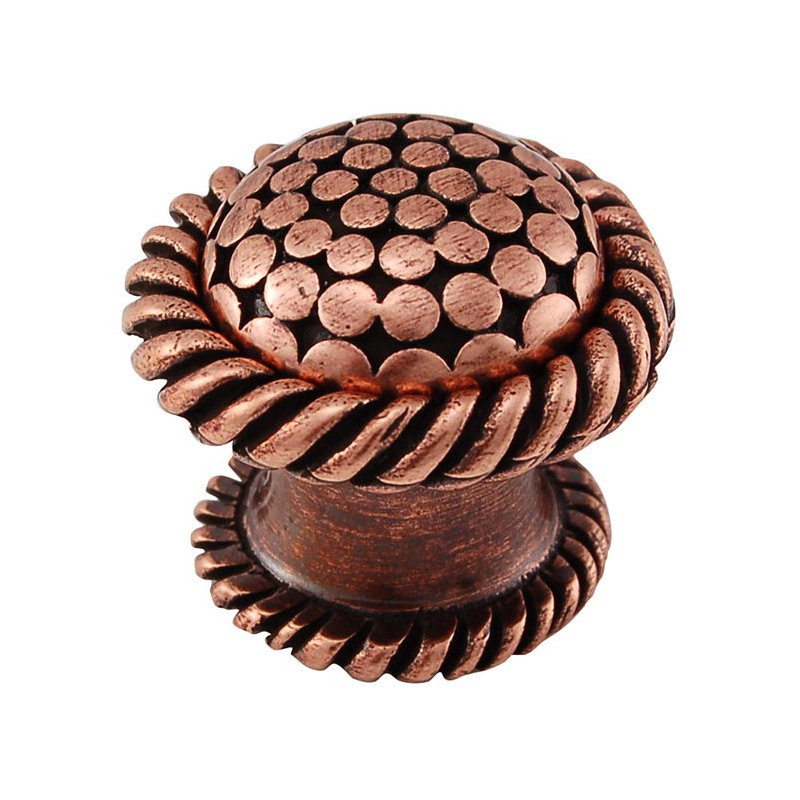Tiziano Mushroom Knob, 1.25" H x 1.25" W x 1" D, Antique Copper