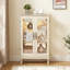 Vitrine 2 portes avec portes en verre trempé, armoires de terrasse avec panneau arrière en miroir et tablettes réglables, vitrine éclairée pour la maison, ampoule de bureau incluse-200134660
