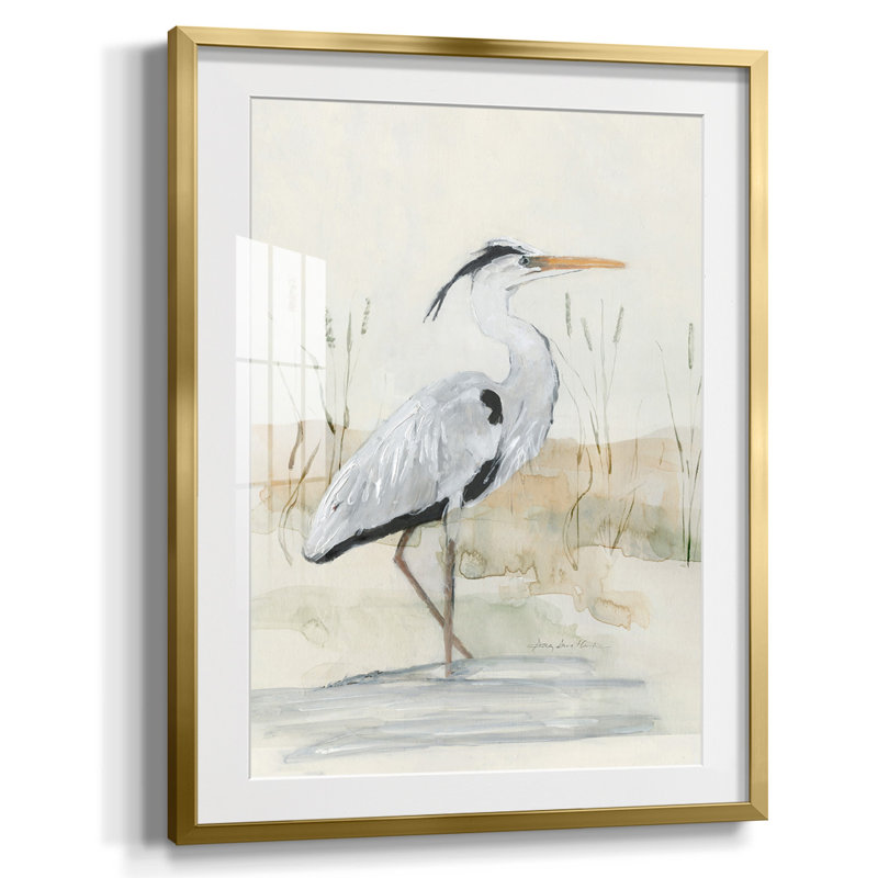«Ink Bleed Landscape I», reproduction encadrée, Papier avec cadre doré, Blanc