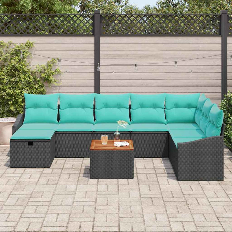 Ensemble de canapé de jardin avec coussin 9 pièces vidaXL