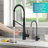 KRAUS Oletto Touchless Sensor Commercial Pull-Down Single Handle Kitchen Faucet with QuickDock Top Mount Assembly-66764879