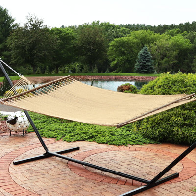 Jenkinsburg 2-Person Soft-Spun Polyester Rope Spreader Bar Hammock - Tan