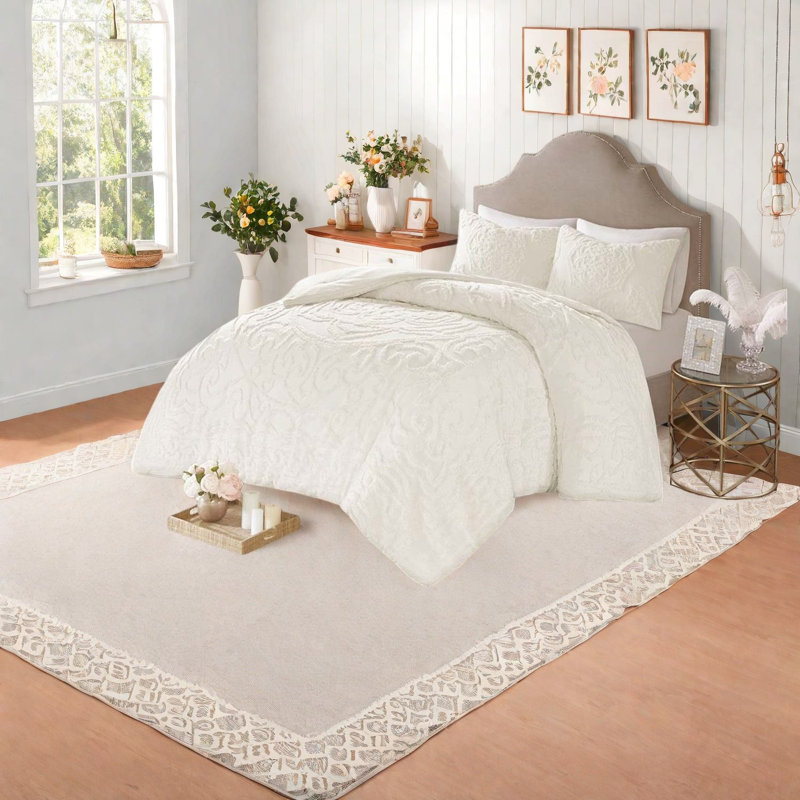 Tufted Cotton Bedding Sets Full Queen, Boho Medallion For Home