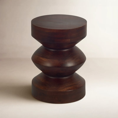 Maberley Pedestal End Table, Handcrafted Wood Side Table Perfect for Any Living Room, Bedroom, or Office