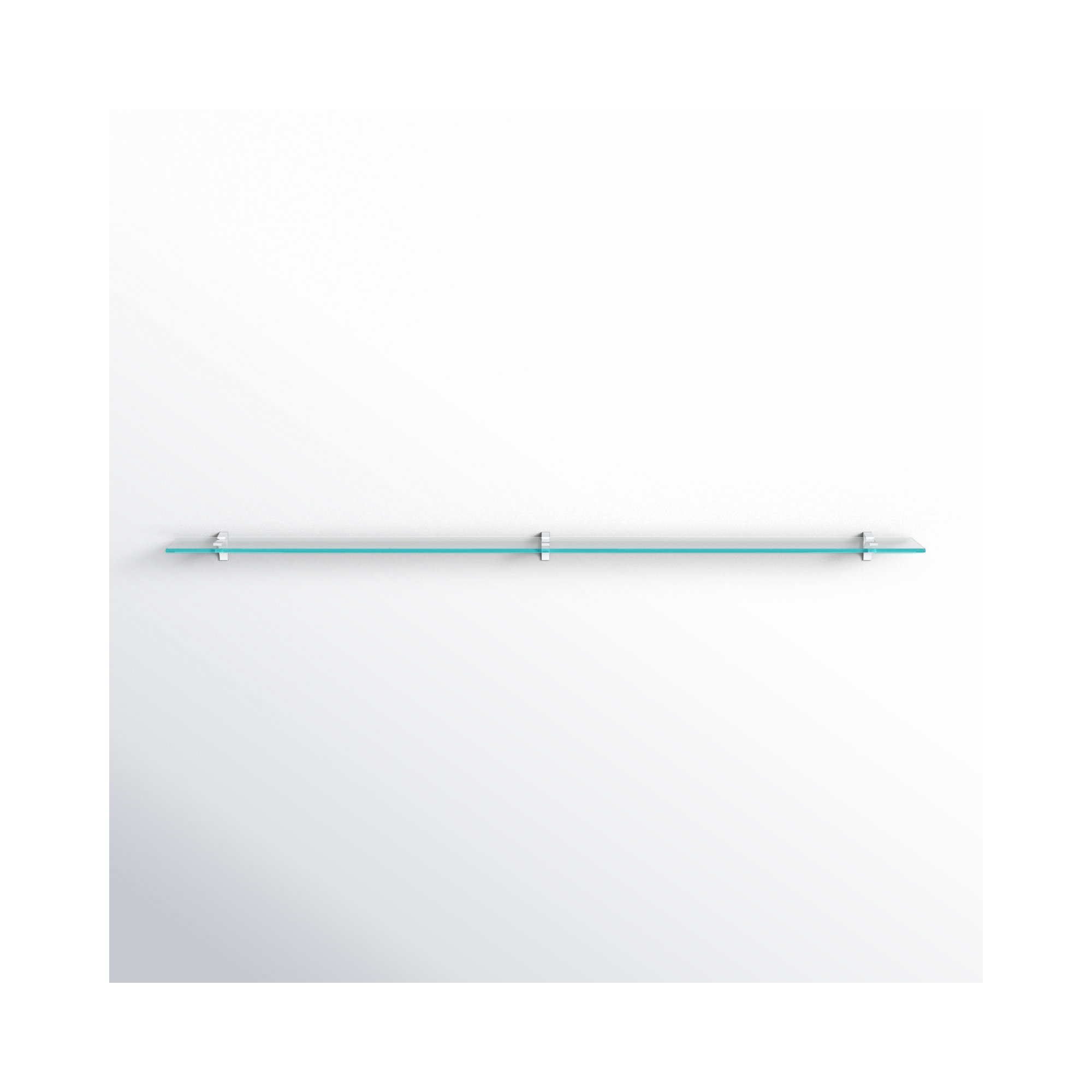 Earlham Tempered Glass Wall Mounted Bracket Shelf, White