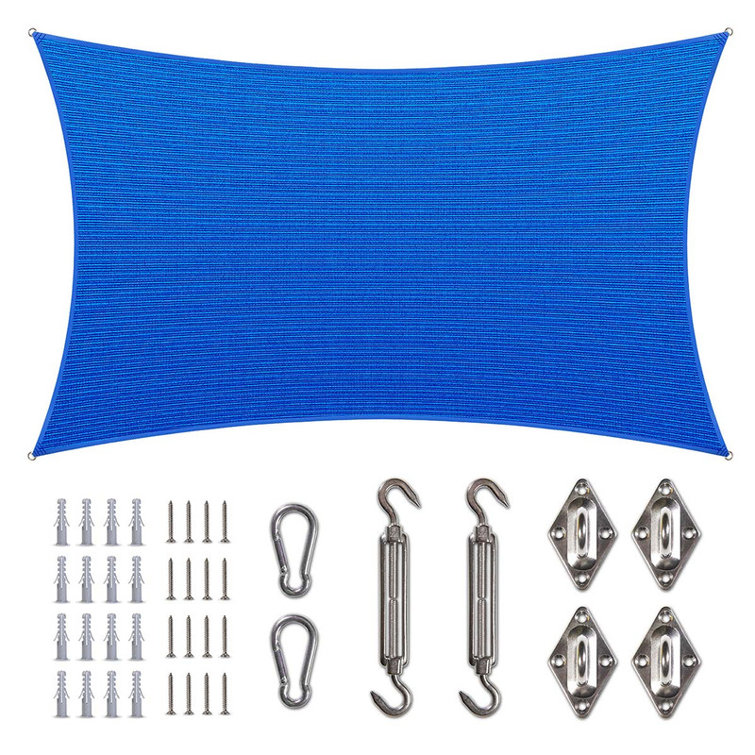 Amgo Customize Rectangle Shade Sail - 200 GSM, 95% UV Blockage with Hardware Kit
