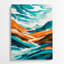 Aquarelle paysage 94, art mural en métal bleu-513341538