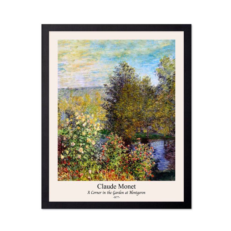 Claude Monet - Un coin dans le jardin, Black Framed, Poster, 24"H x 32"W