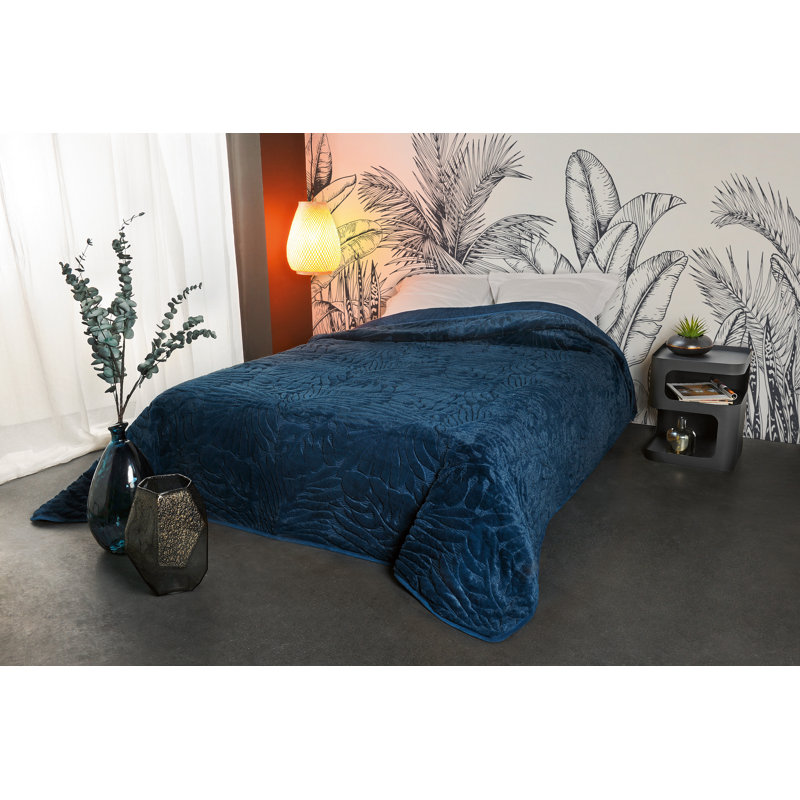 Volga Solid Colour Bedspread, Blue