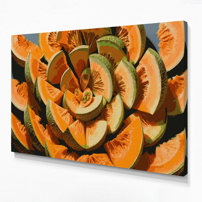 «Fruit Cantaloup Brown», art mural sur toile, H 20 po x l 24 po