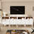 Cortize White 2-Door Accent Chest With Open Wood-Grain Shelf & Leather Pulls-1690014126