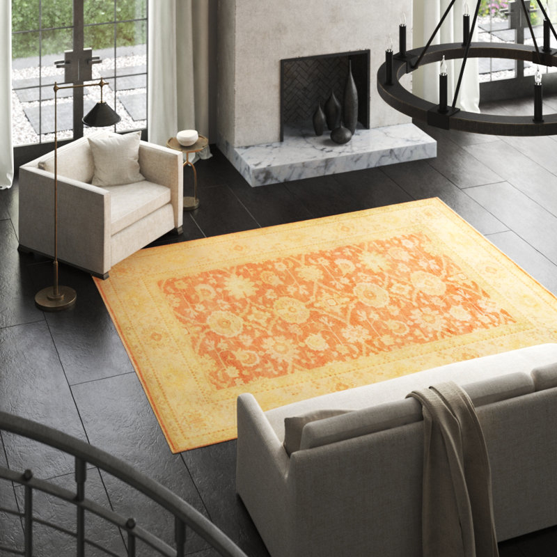 Melody Hand Knotted Wool Oriental Area Rug, Rectangle 6'3" x 8'11"