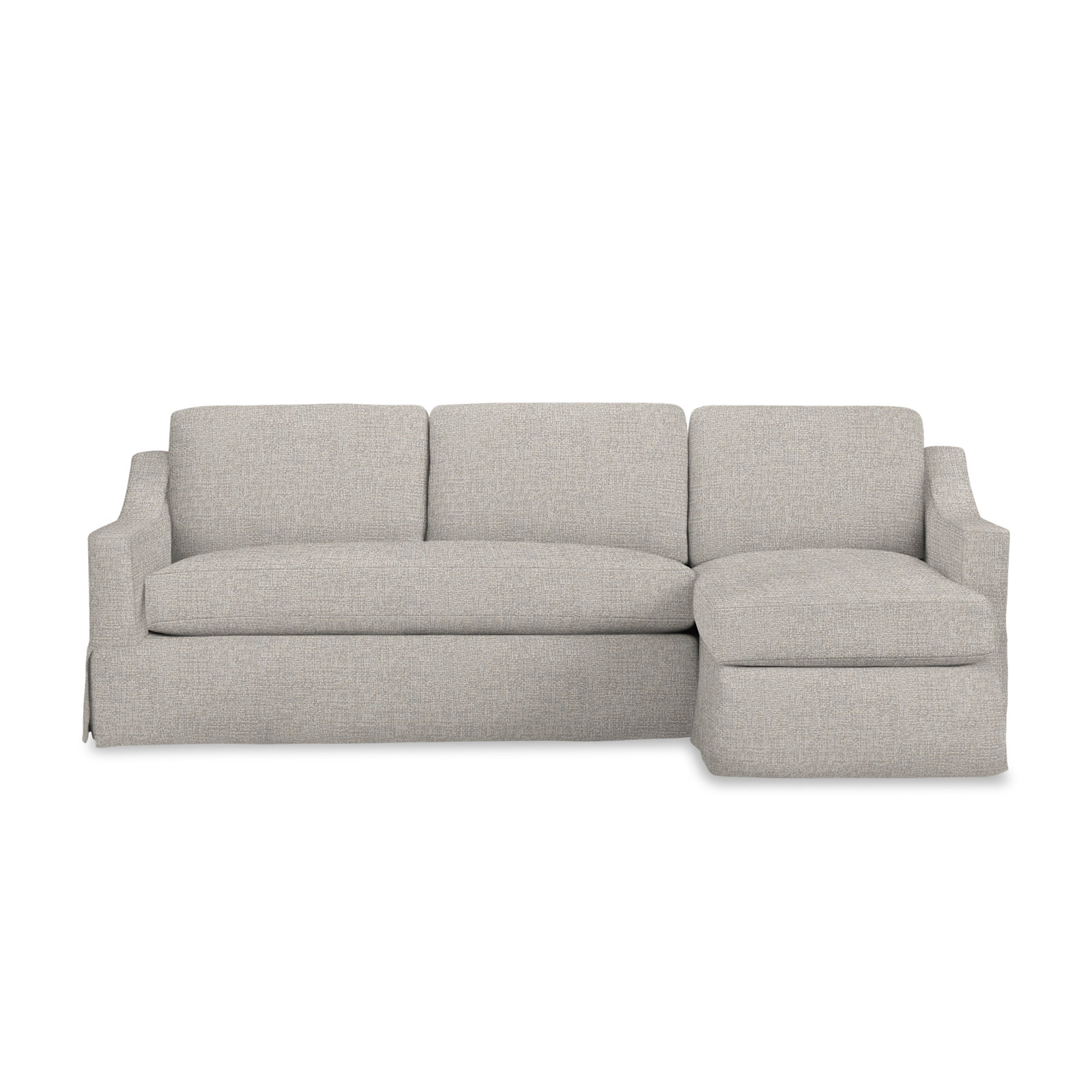 Cranbrook Upholstered Chaise Sectional, Drusky Ivory Sustain® Basketweave, Right Hand Facing
