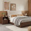 Tables de chevet avec rangement, tables compactes modernes en bois aggloméré pour la chambre à coucher