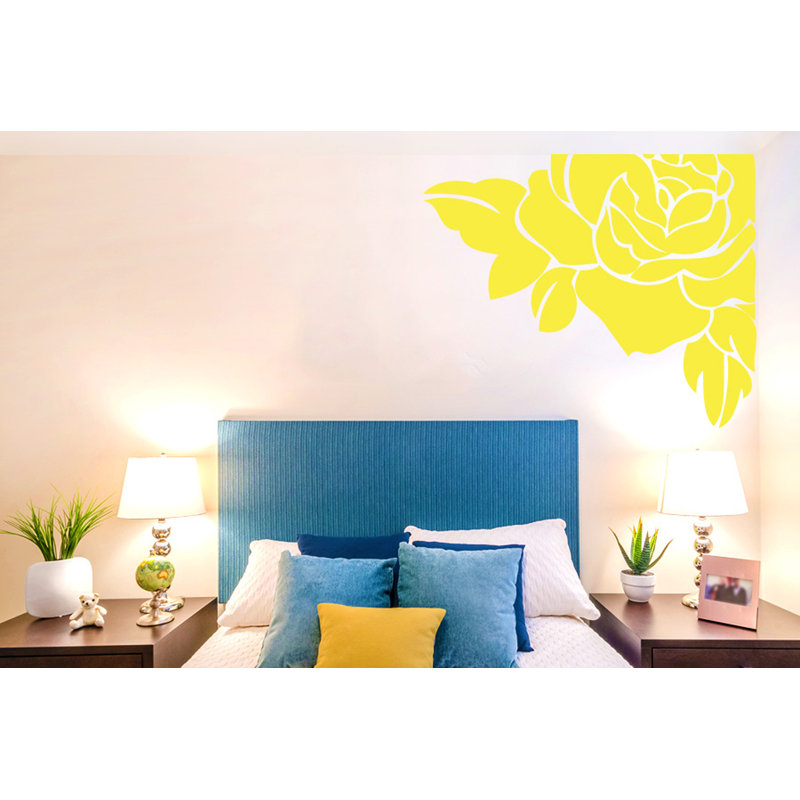 Plants & Flowers Non-Wall Damaging Wall Decal, Bright Yellow, Large