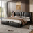 Zavier PU Leather Bed With Solid Wood & Metal Frame-906537535-907639430