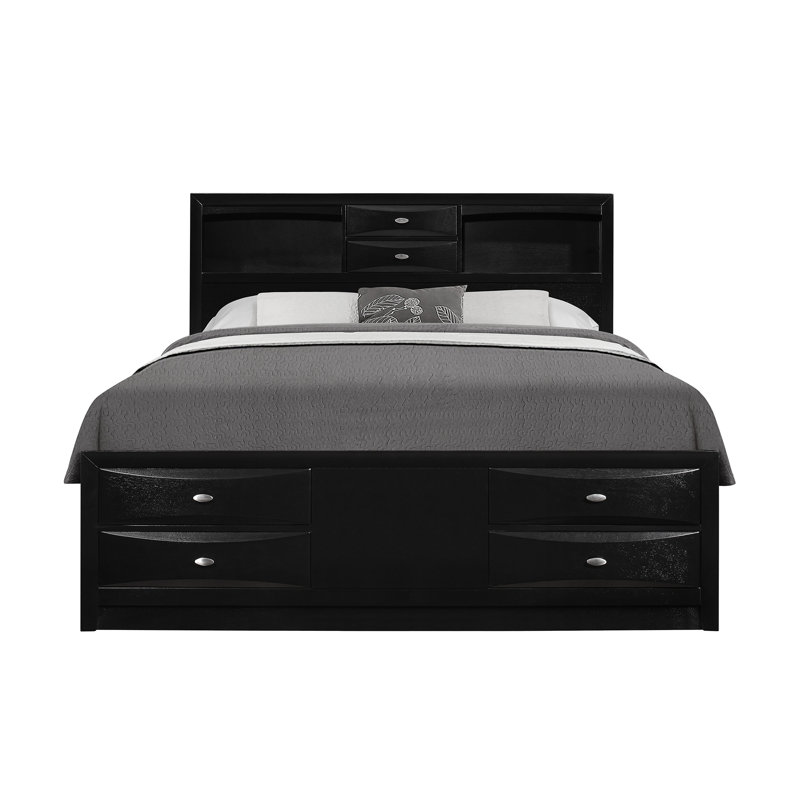 LIT GRAND LUCILLE NOIR, Noir, Grand lit