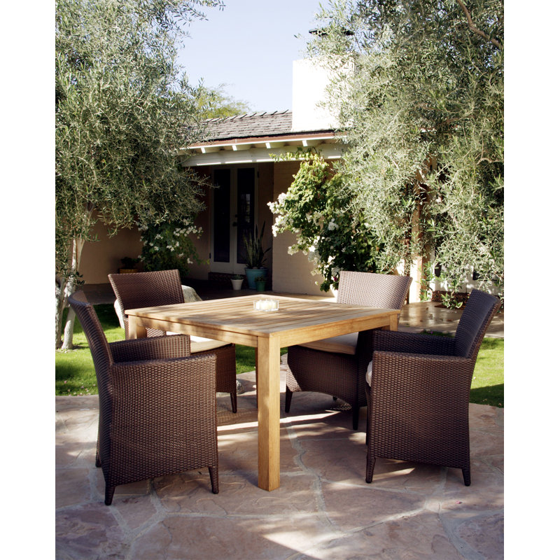Wainscott Outdoor Square Teak Dining Table, 42" W x 42" L x 29" H