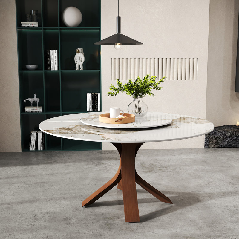 Table de salle à manger Modern Modern, H 29,53 po x L 59,05 po x l 59,05 po, Pandora, Brun