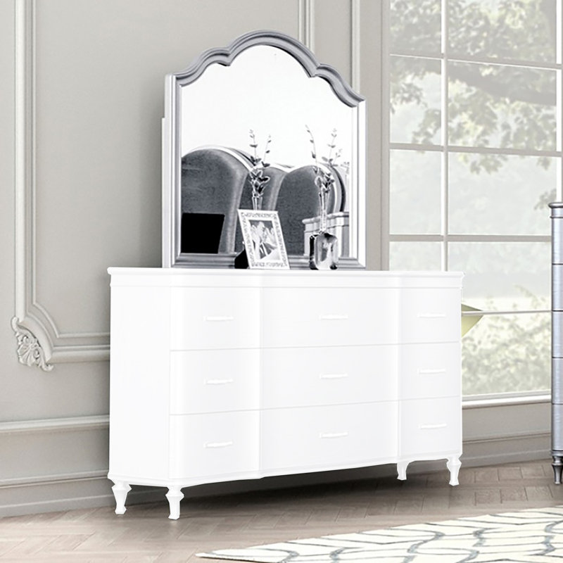 Miroir de commode Praitte, Argent argent