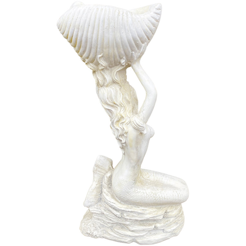 Mangeoire d'oiseaux décorative Cold Cast Mermaid and Shell