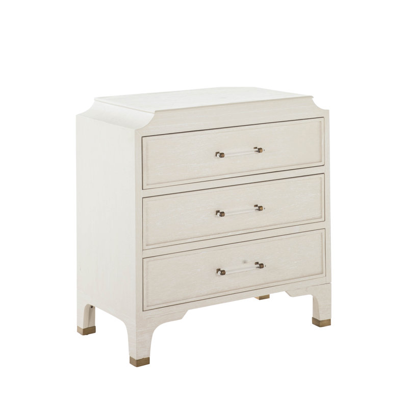 Alexandra 3 Drawer 32" W Solid Wood Chest, White