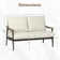 Outdoor 4-Person Seating Group Metal Conversation Set with Wicker Backrest（ No Ottoman)）