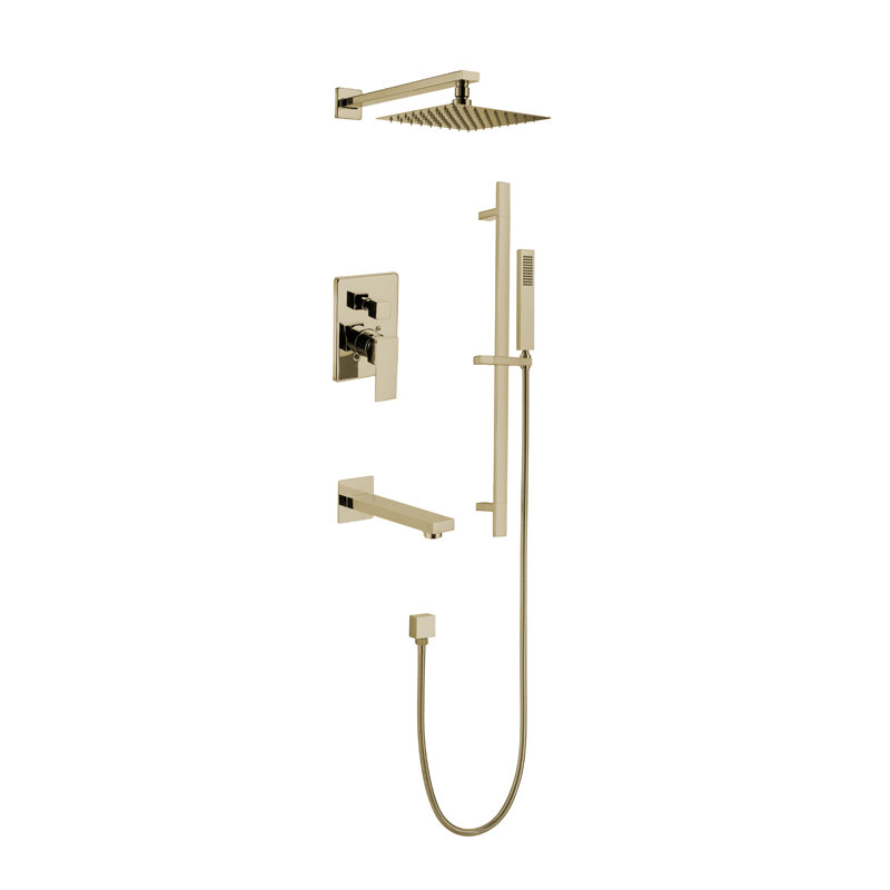 VASSO All-In-One Kit with Rough in-Valve, Brushed Gold