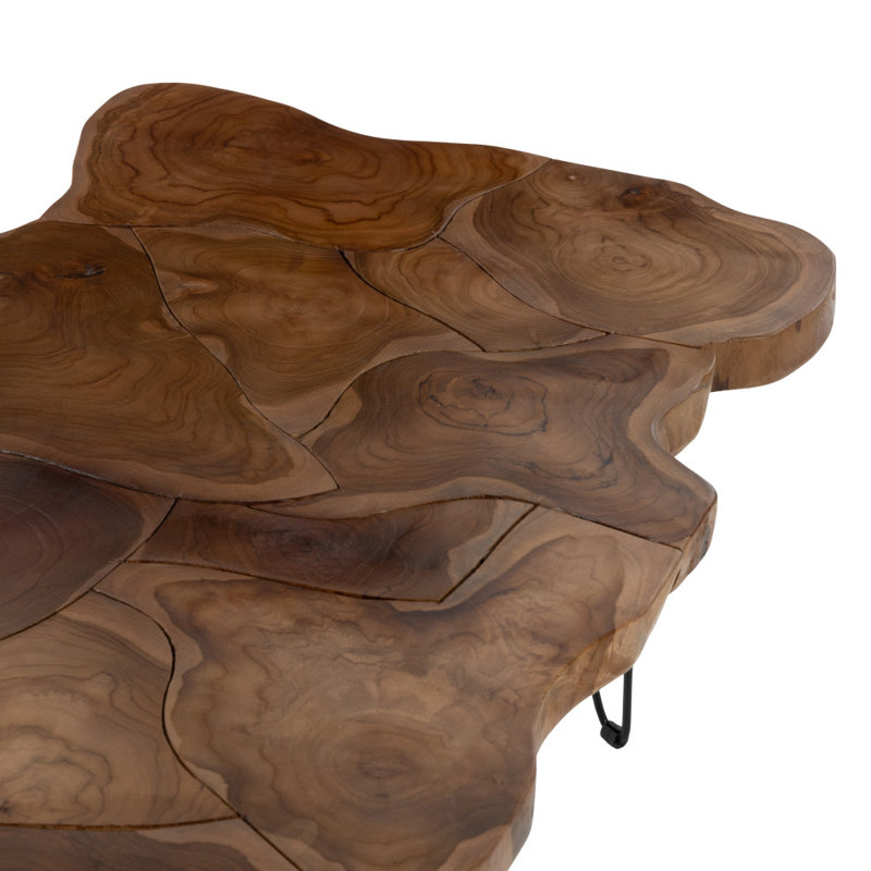 Table basse de salon en bois de teck brun Cole and Grey