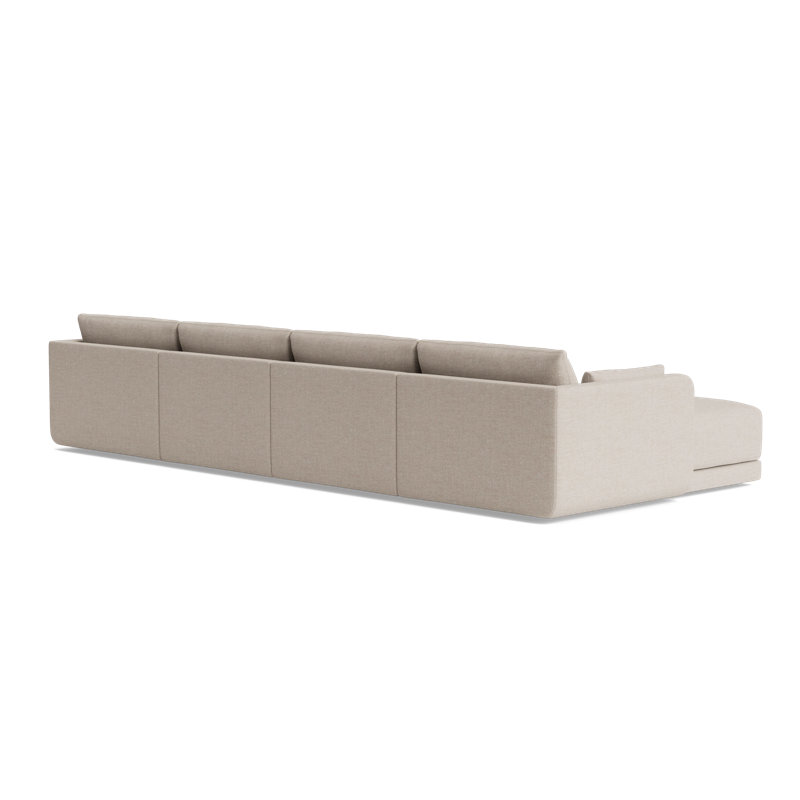 Eva Double Chaise Sectional, Performance Weave - Natural