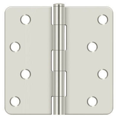 Charnière à rayon 4 po x 4 po x 1/4 po Deltana S44R4BK15, résidentiel en paire de nickel brossé