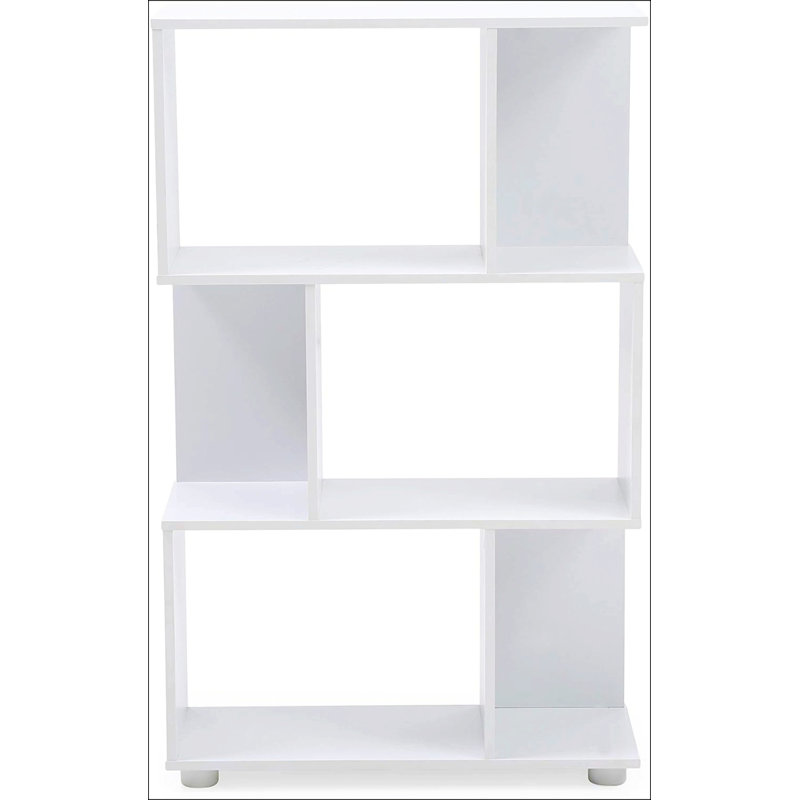 Modern Staggered 3-Shelf Manor Bookcase