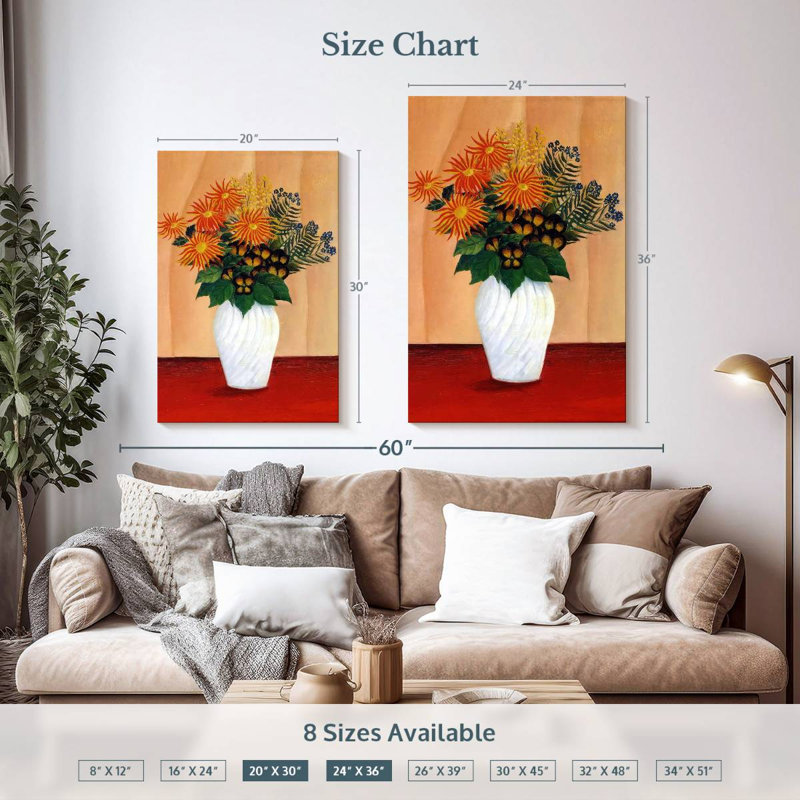Bouquet de fleurs Harnek 1909-10, H 36 po x l 24 po