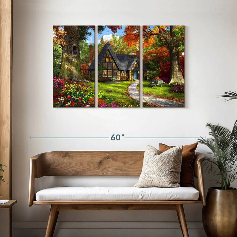 Lilie le petit chalet d'automne, H 28 po x l 45 po