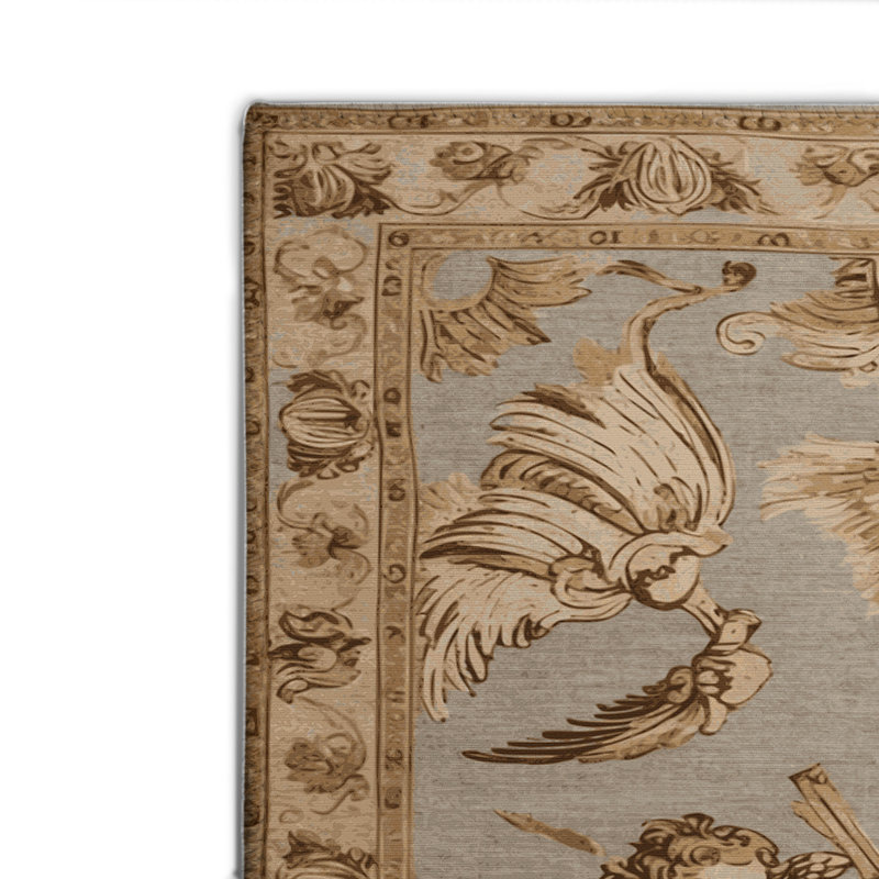 Tapis d'intérieur et d'extérieur brun français, Rectangulaire 2 pi x 3 pi
